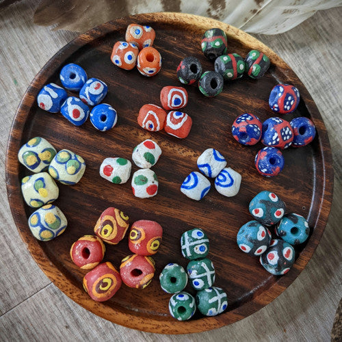 African "krobo" oval beads