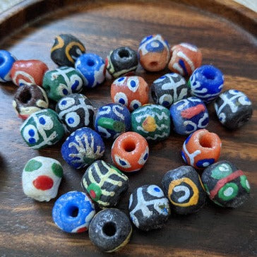 African "krobo" oval beads