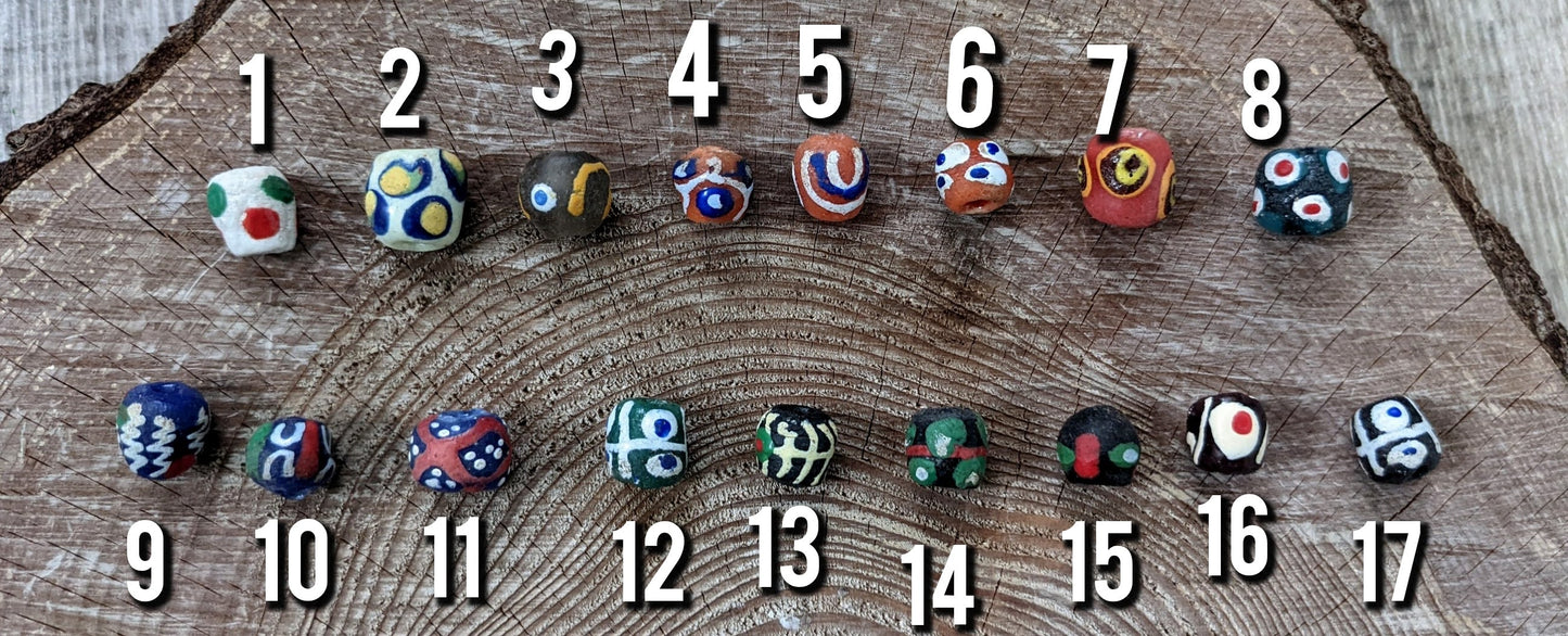 African "krobo" oval beads