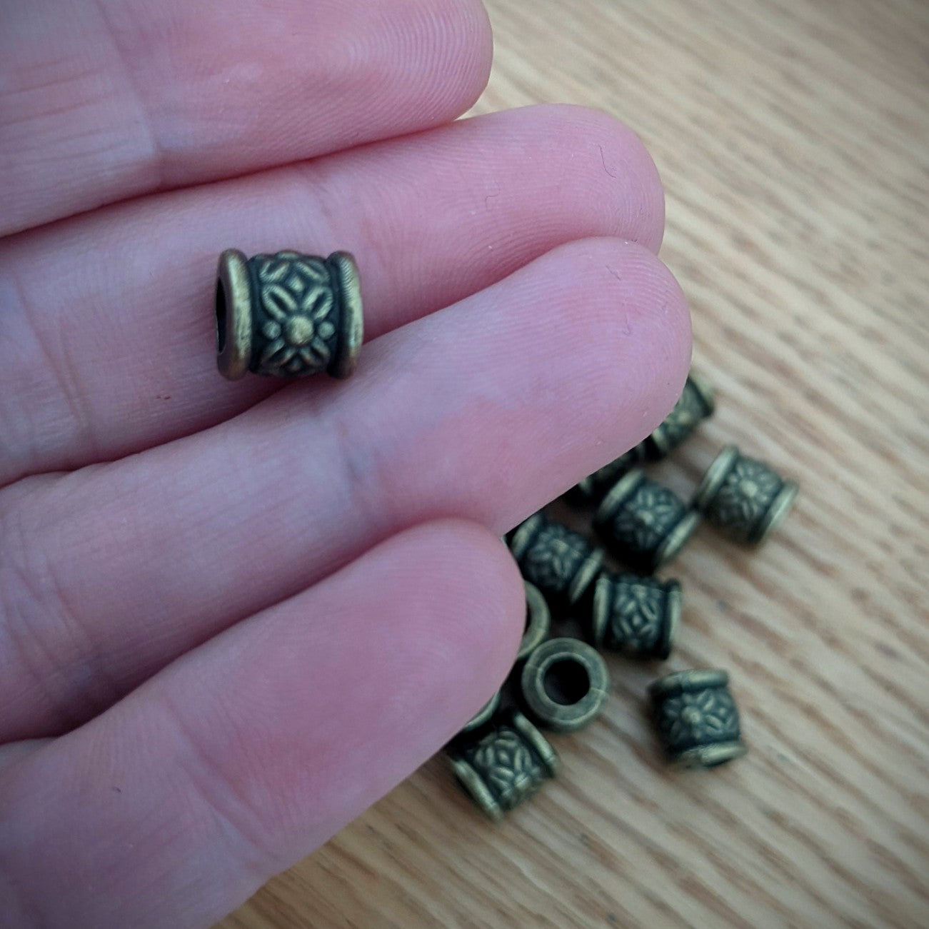 Metal flower beads
