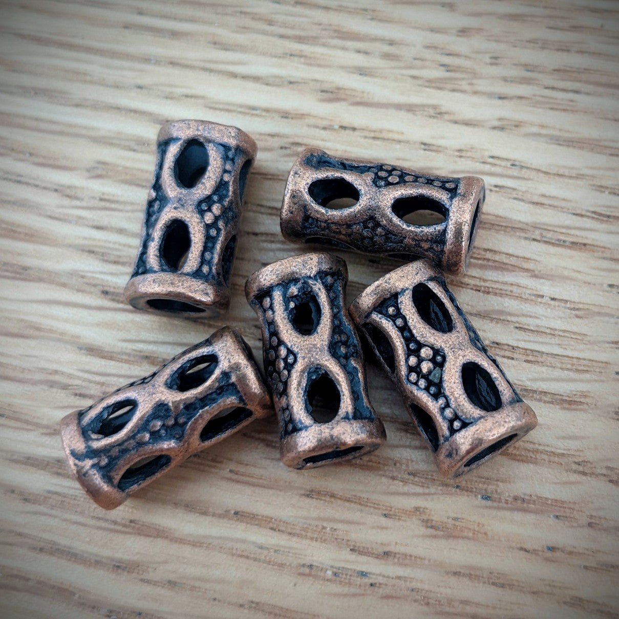 Metal copper perforated beads