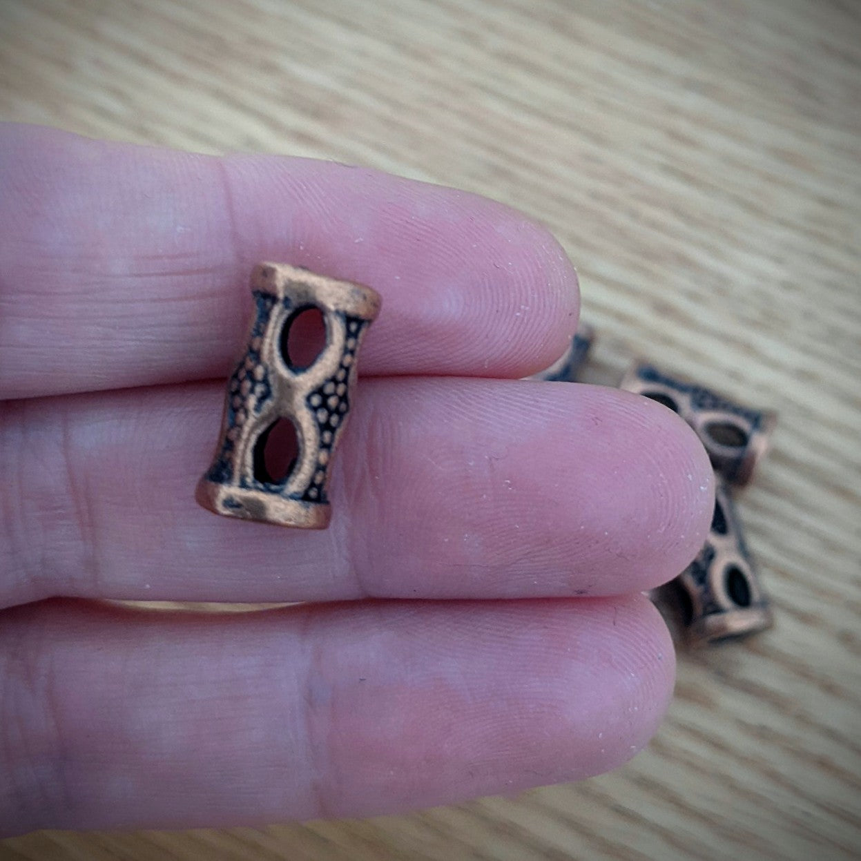 Metal copper perforated beads
