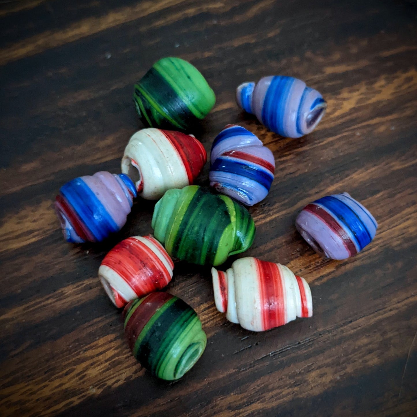 Beads from recycled plastic