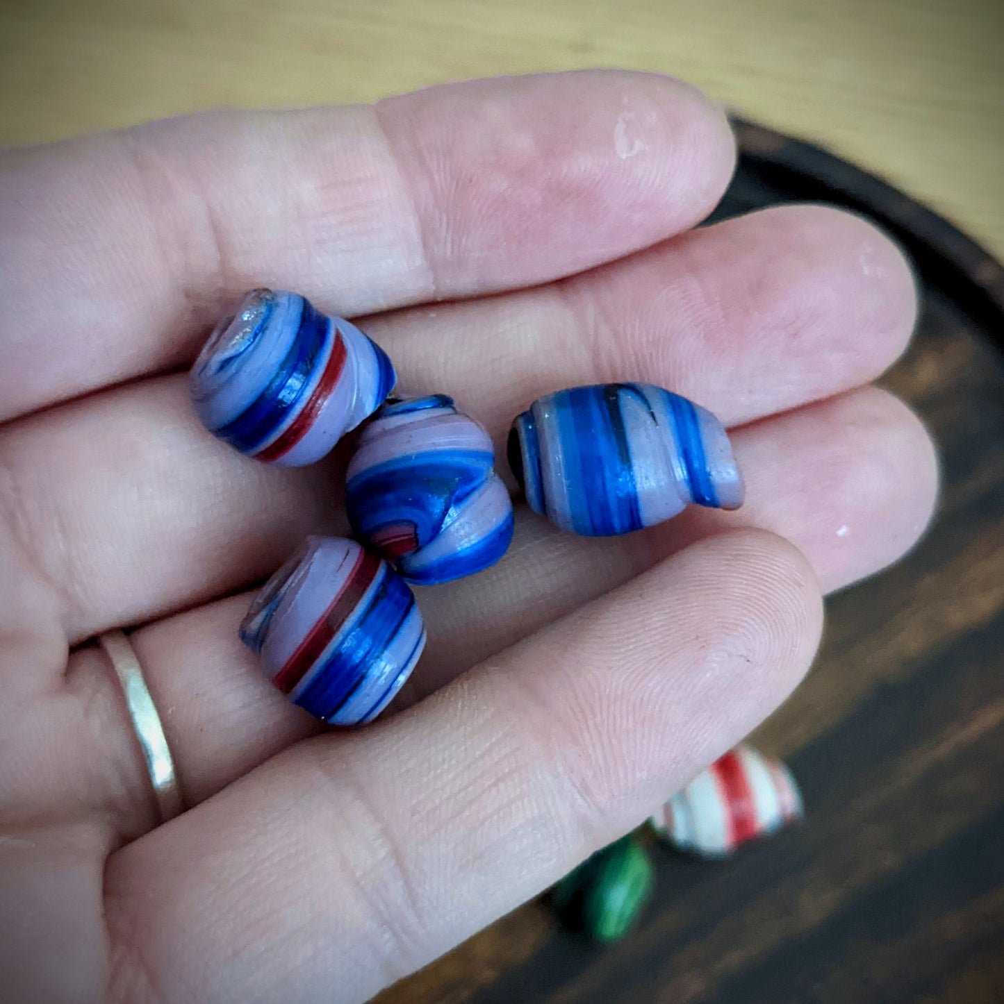 Beads from recycled plastic