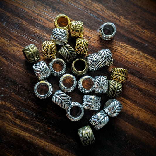 Metal leaf beads