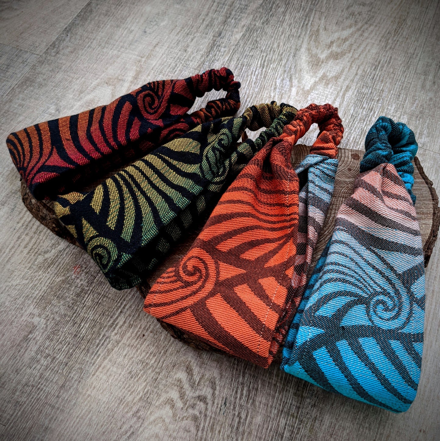 Scarf headband Spiral orange-red