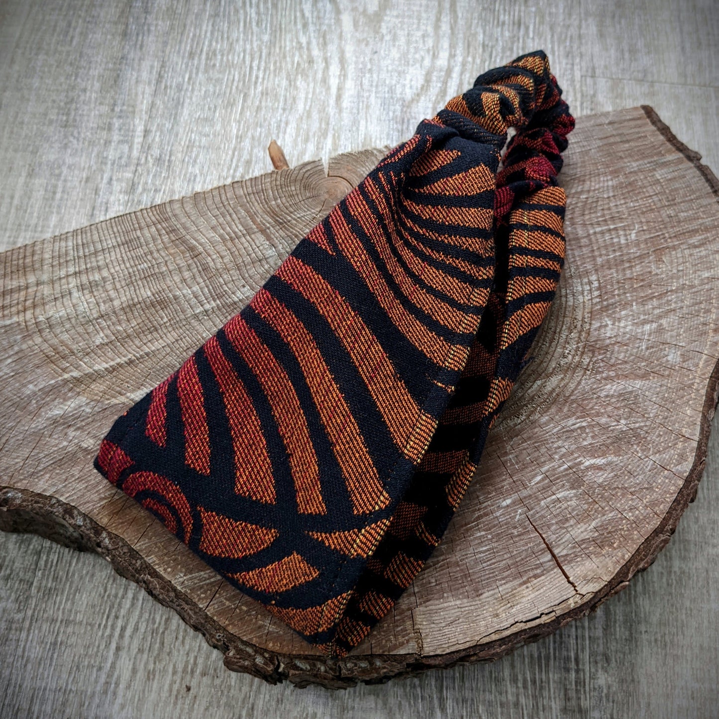 Scarf headband Spiral orange-red