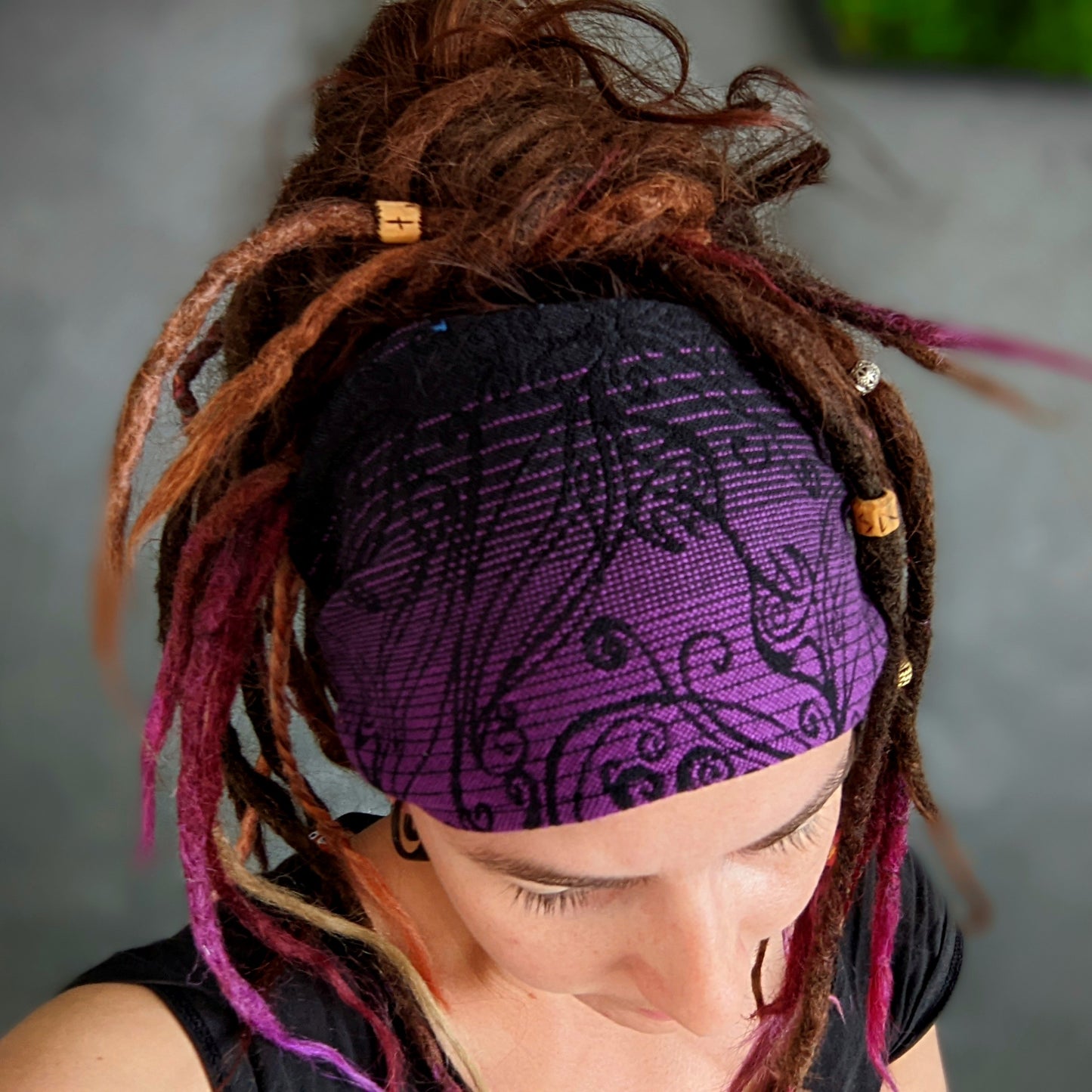 Scarf headband Elvish purple