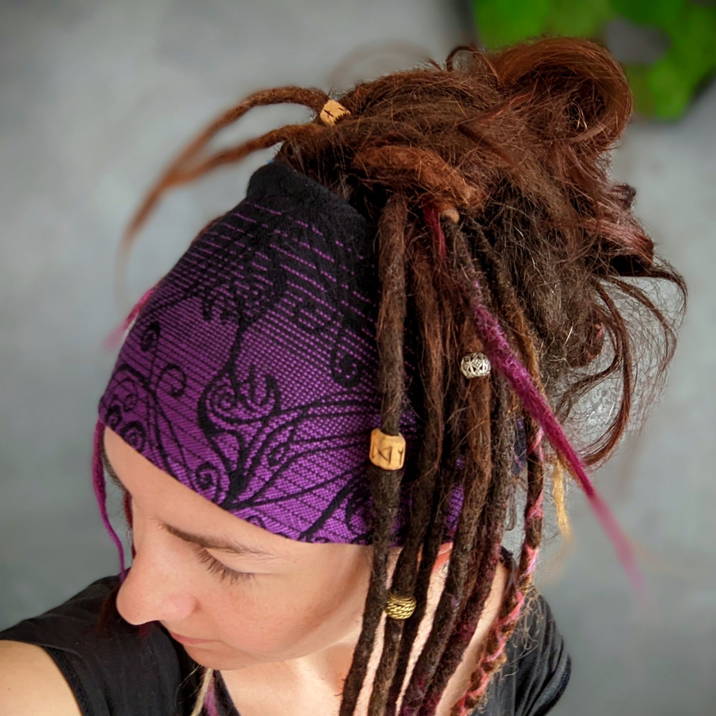 Scarf headband Elvish purple