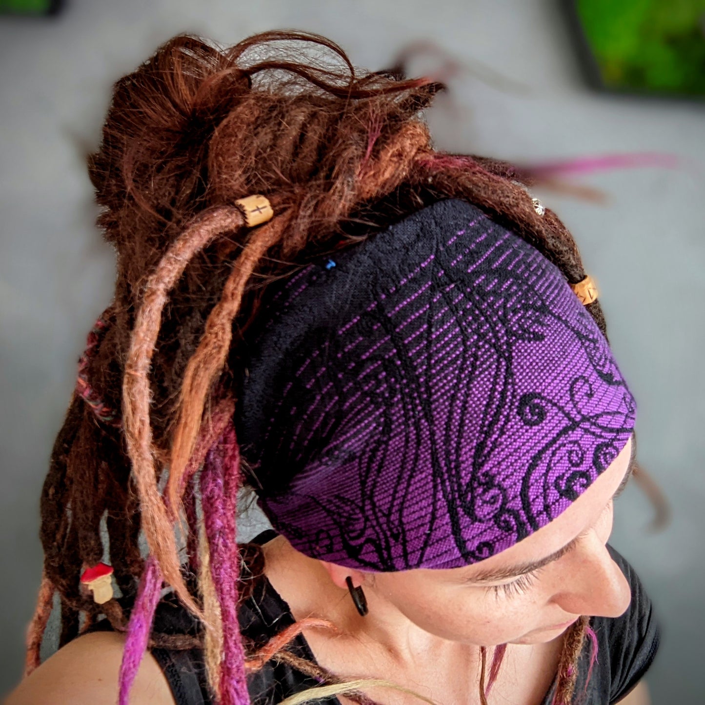 Scarf headband Elvish purple