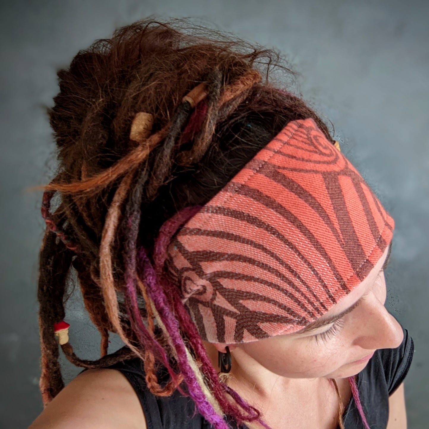 Scarf headband Spiral Light orange