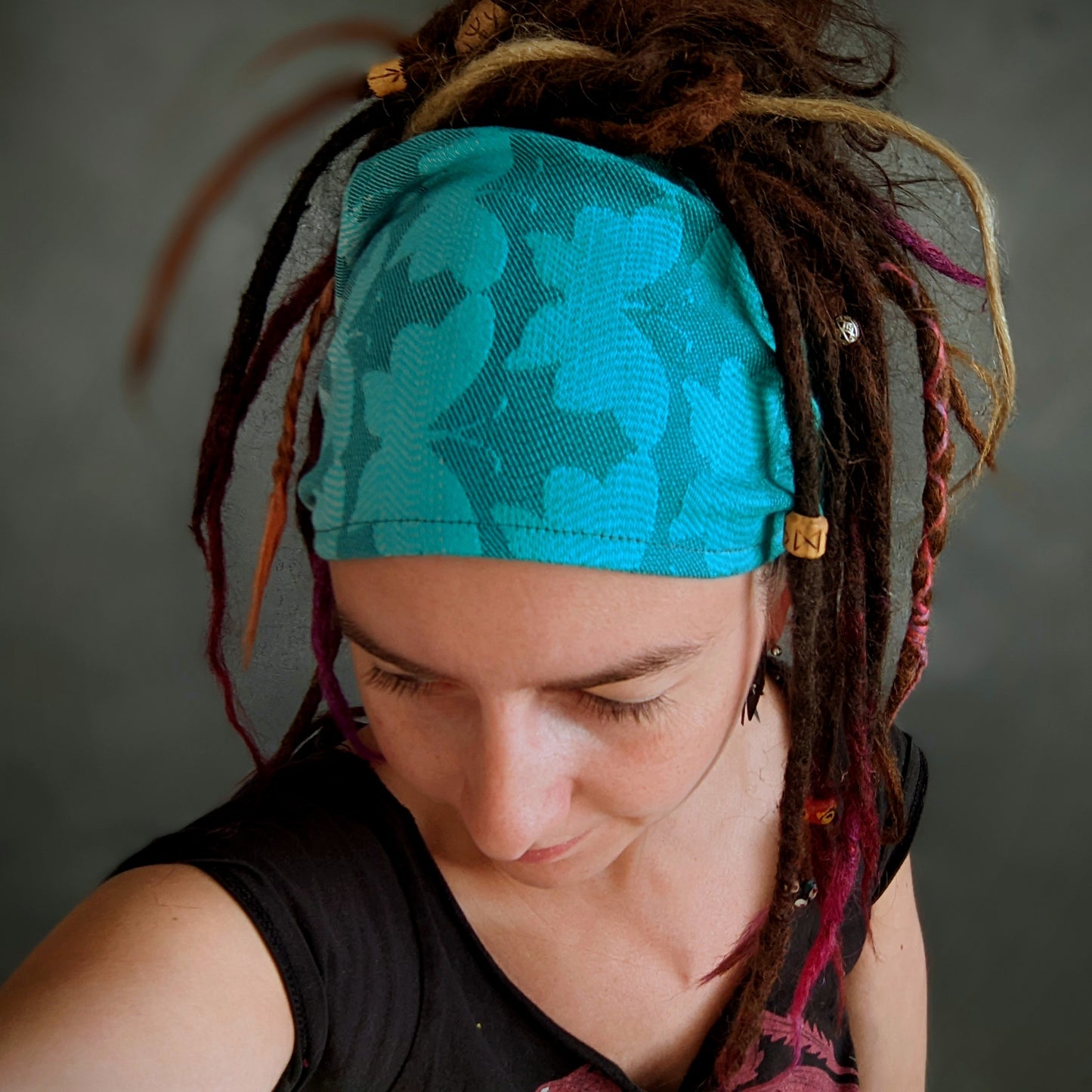 Scarf headband Blue butterflies