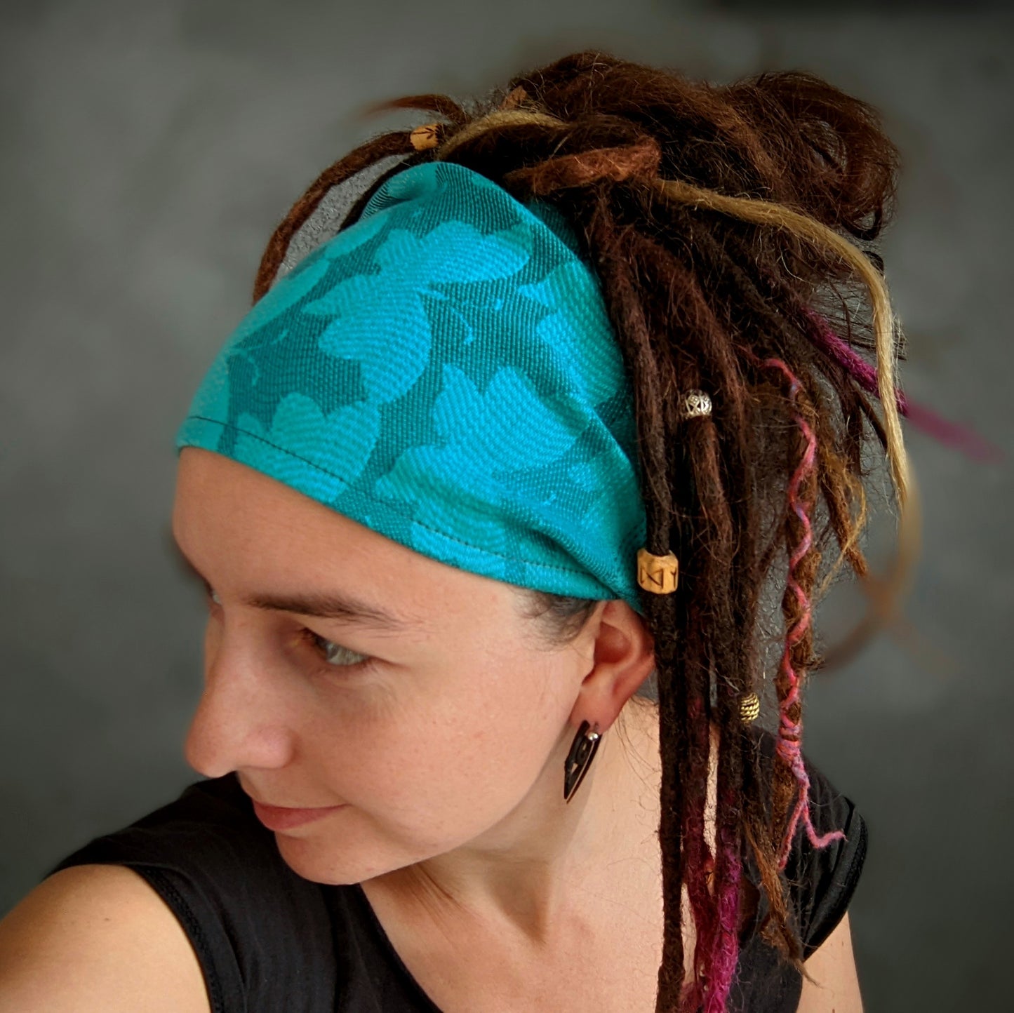 Scarf headband Blue butterflies