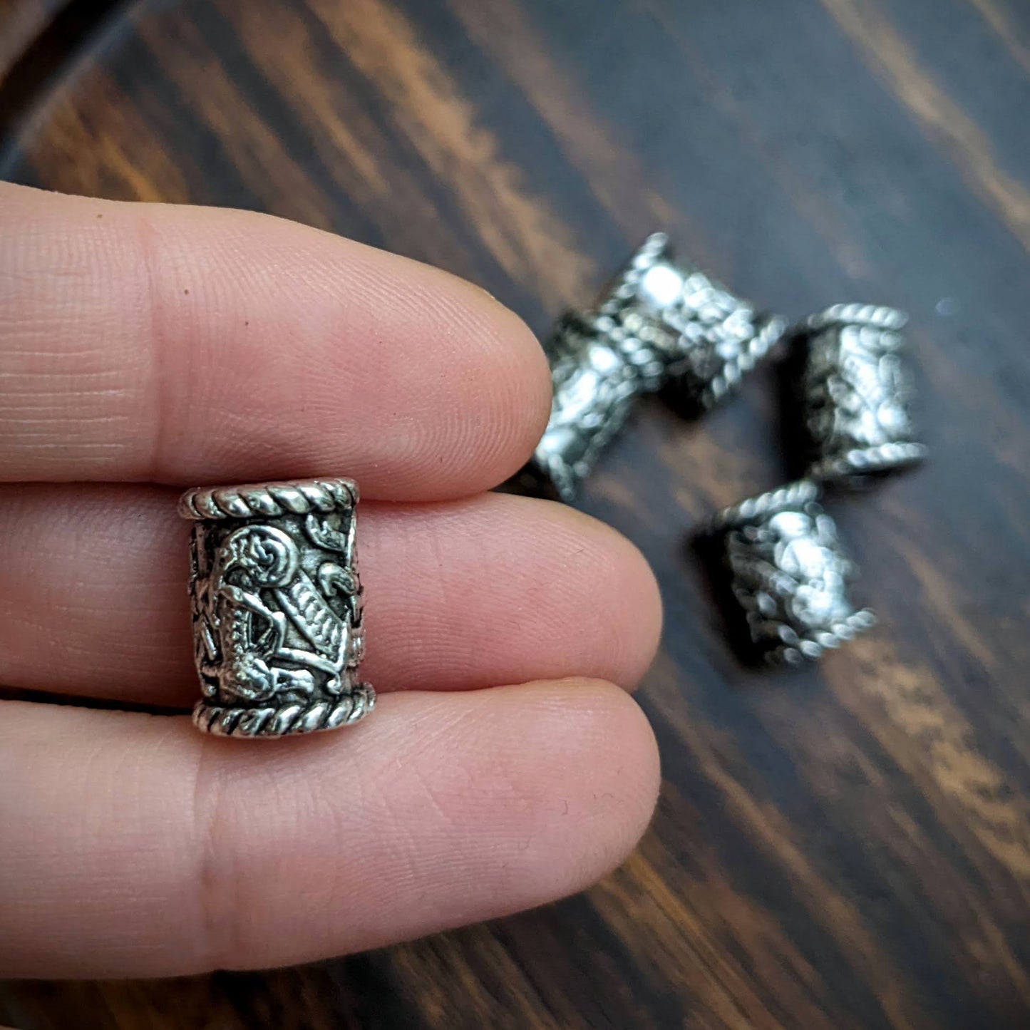 Metal viking beads
