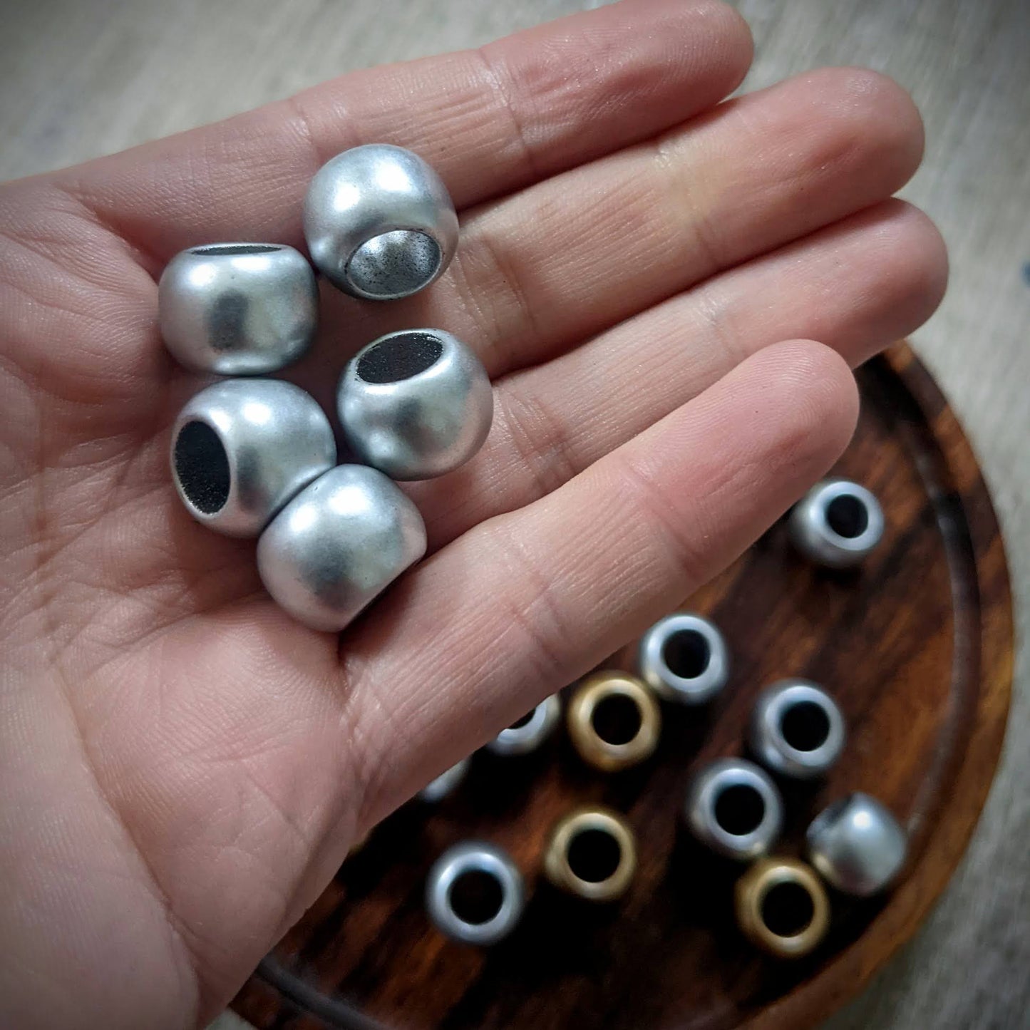 Metallic dreadlock beads