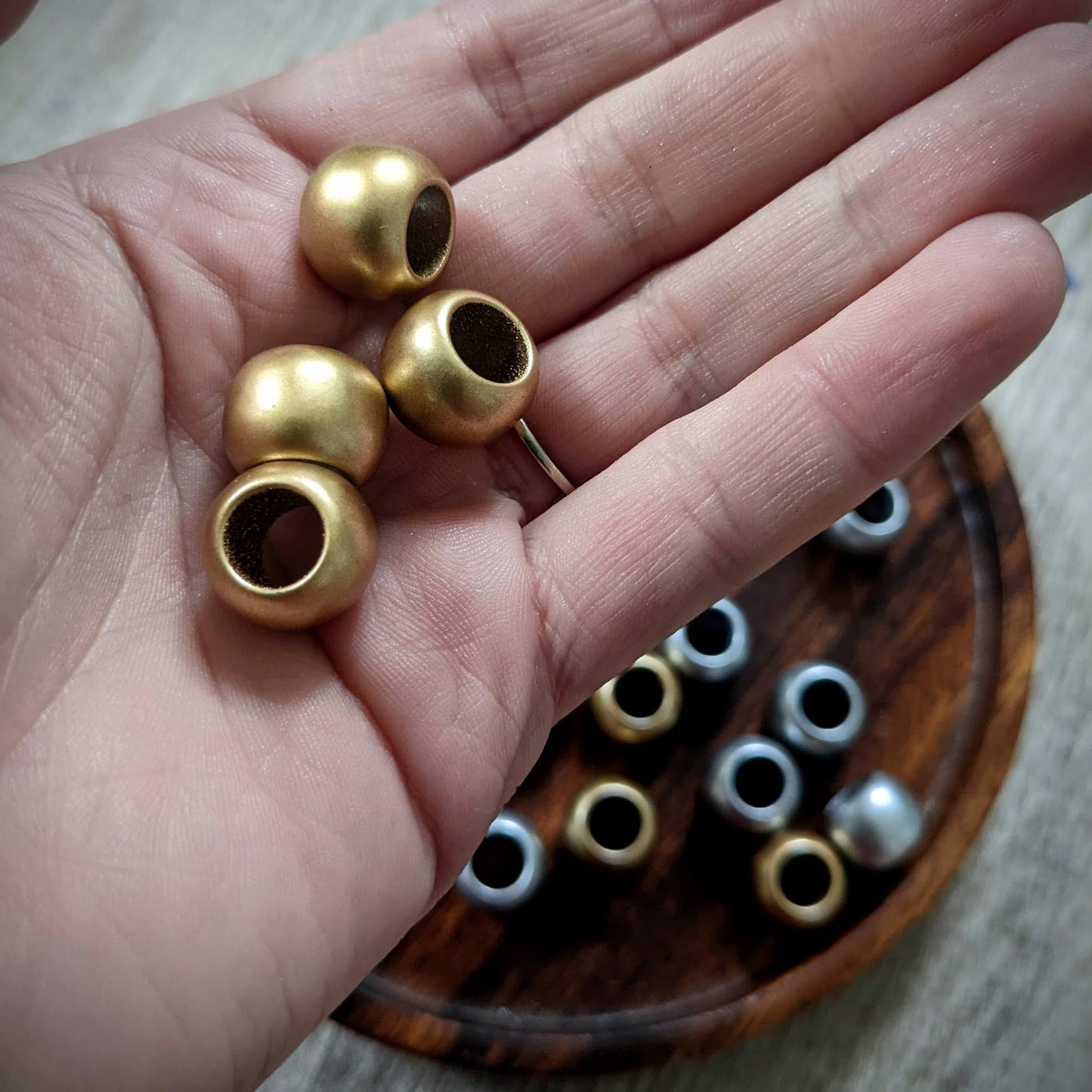 Metallic dreadlock beads