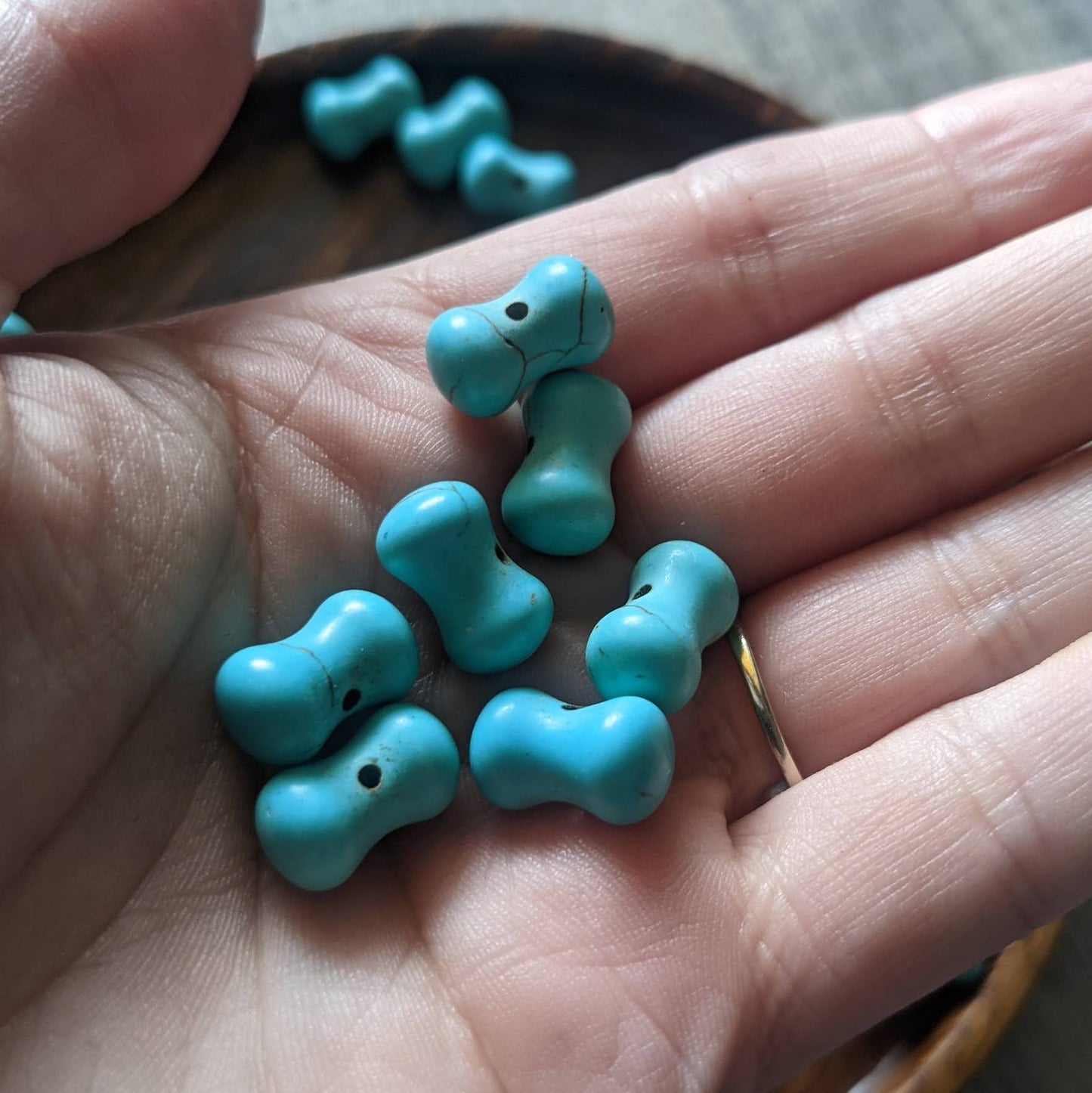 Turquoise dumbbell beads