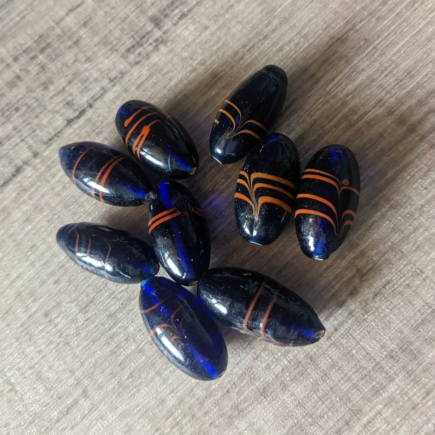 African "krobo" oval beads