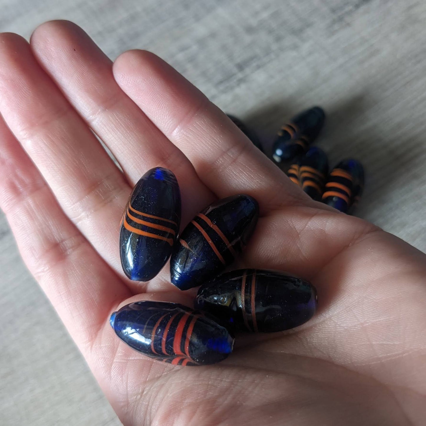 African "krobo" oval beads