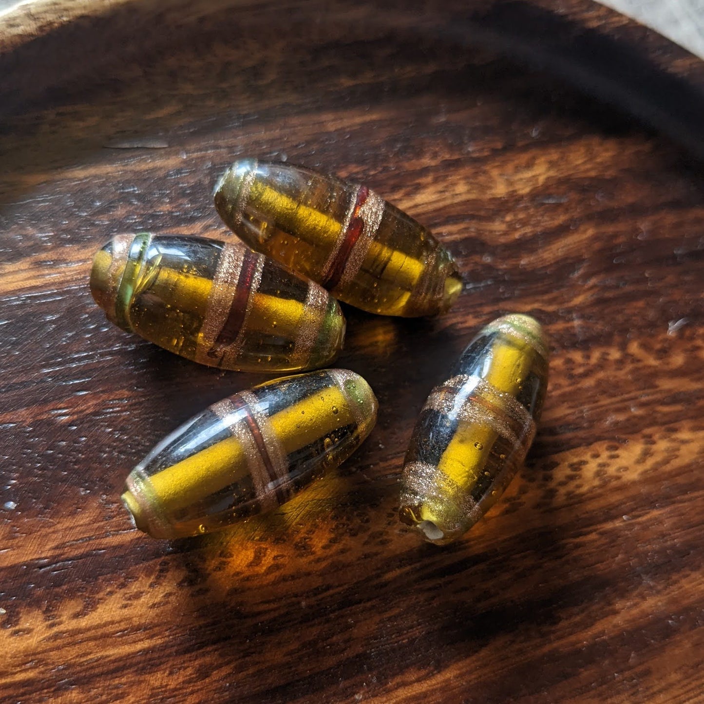 African "krobo" oval beads