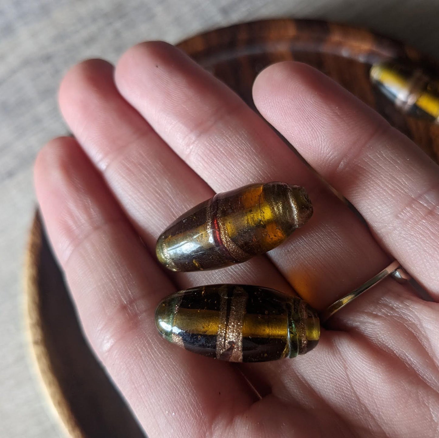African "krobo" oval beads