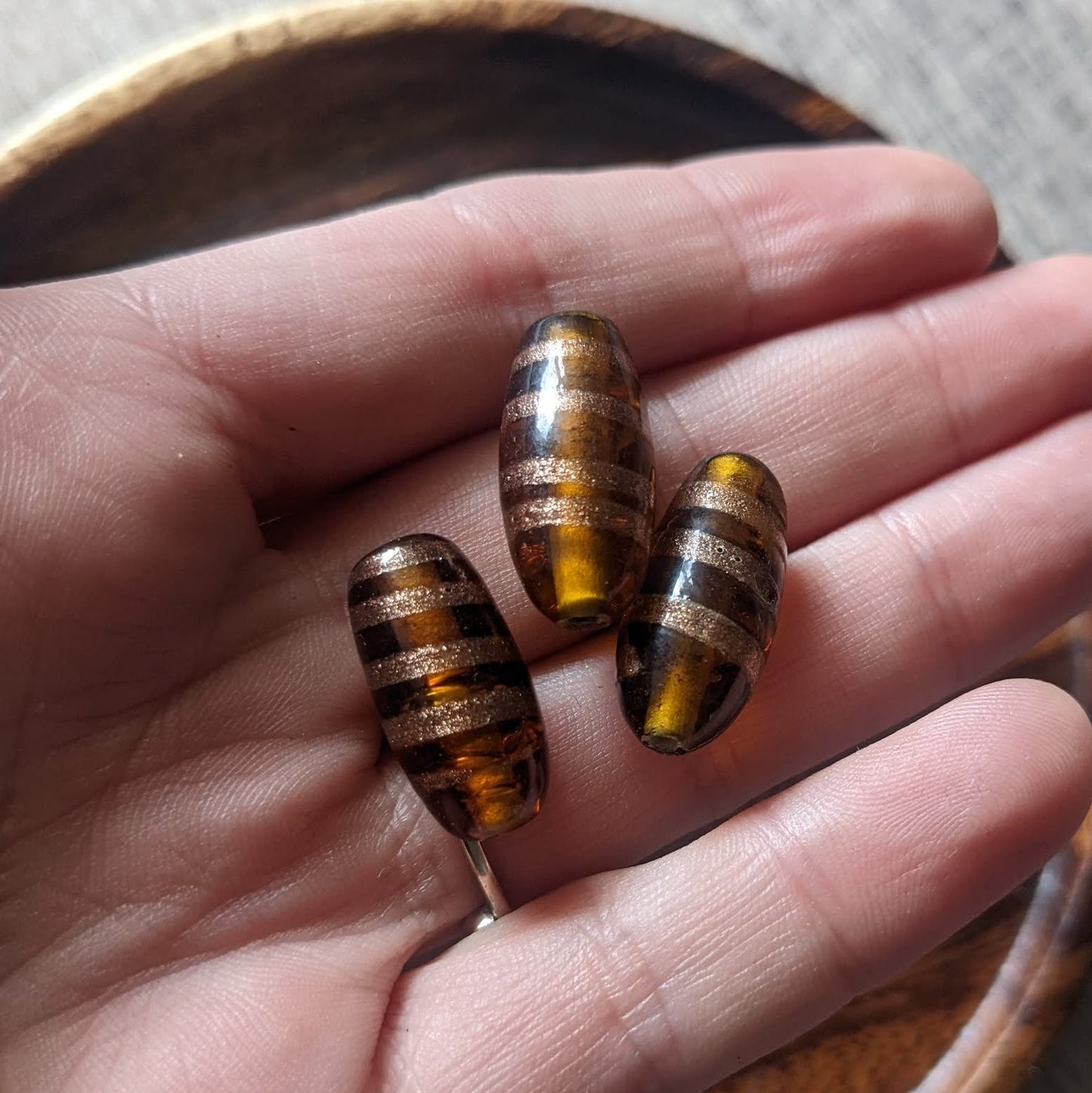 African "krobo" oval beads