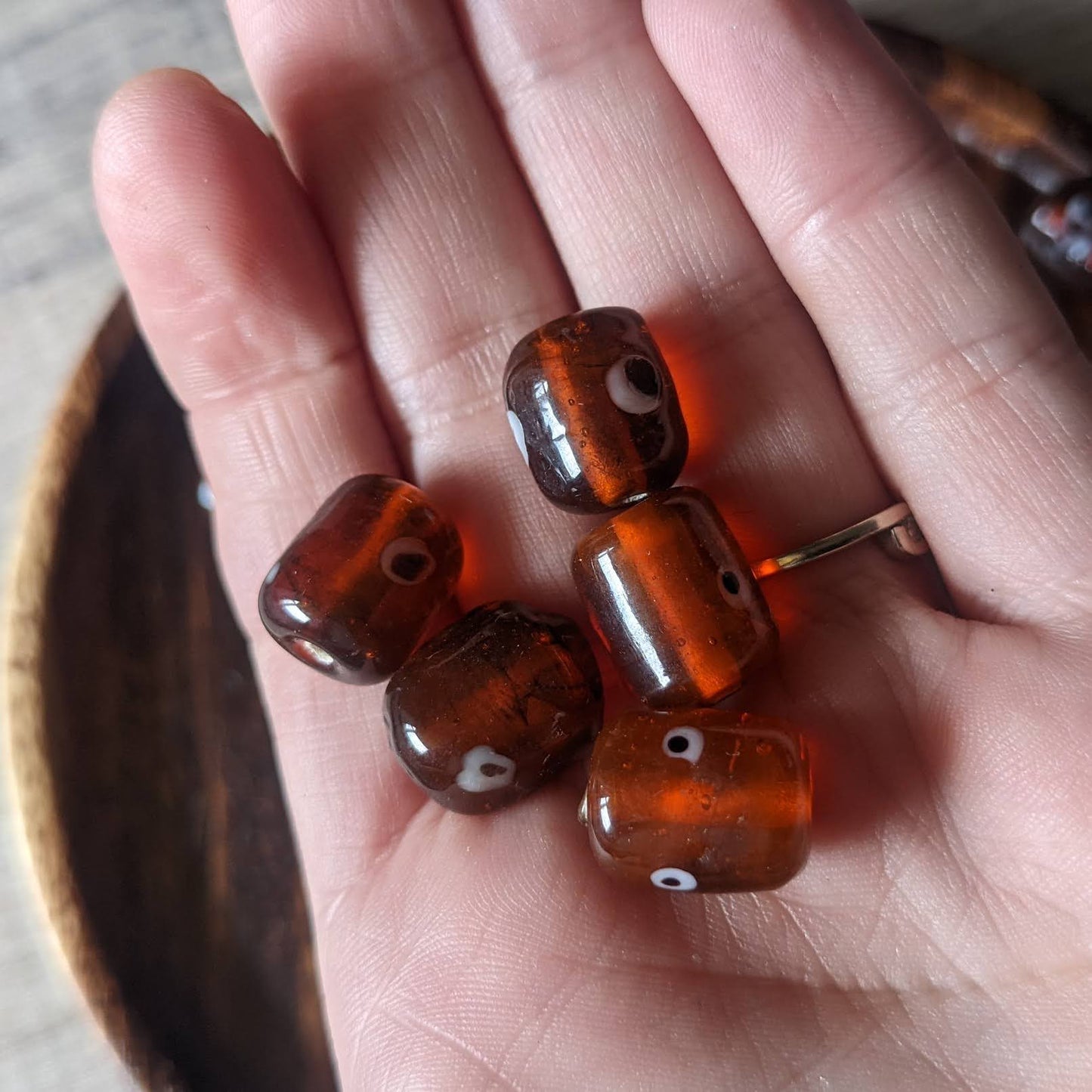 African "krobo" oval beads