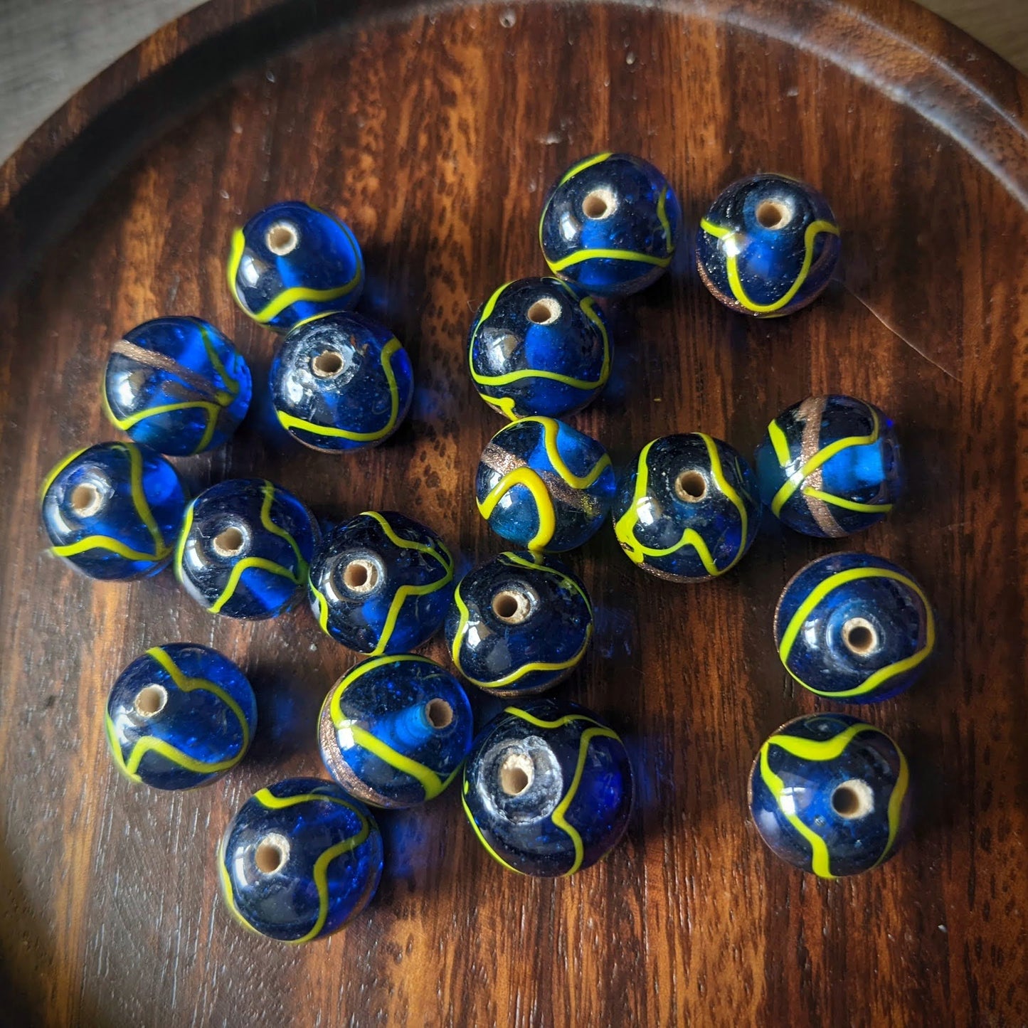African "krobo" oval beads