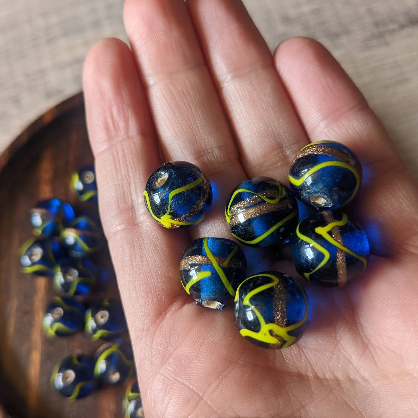 African "krobo" oval beads