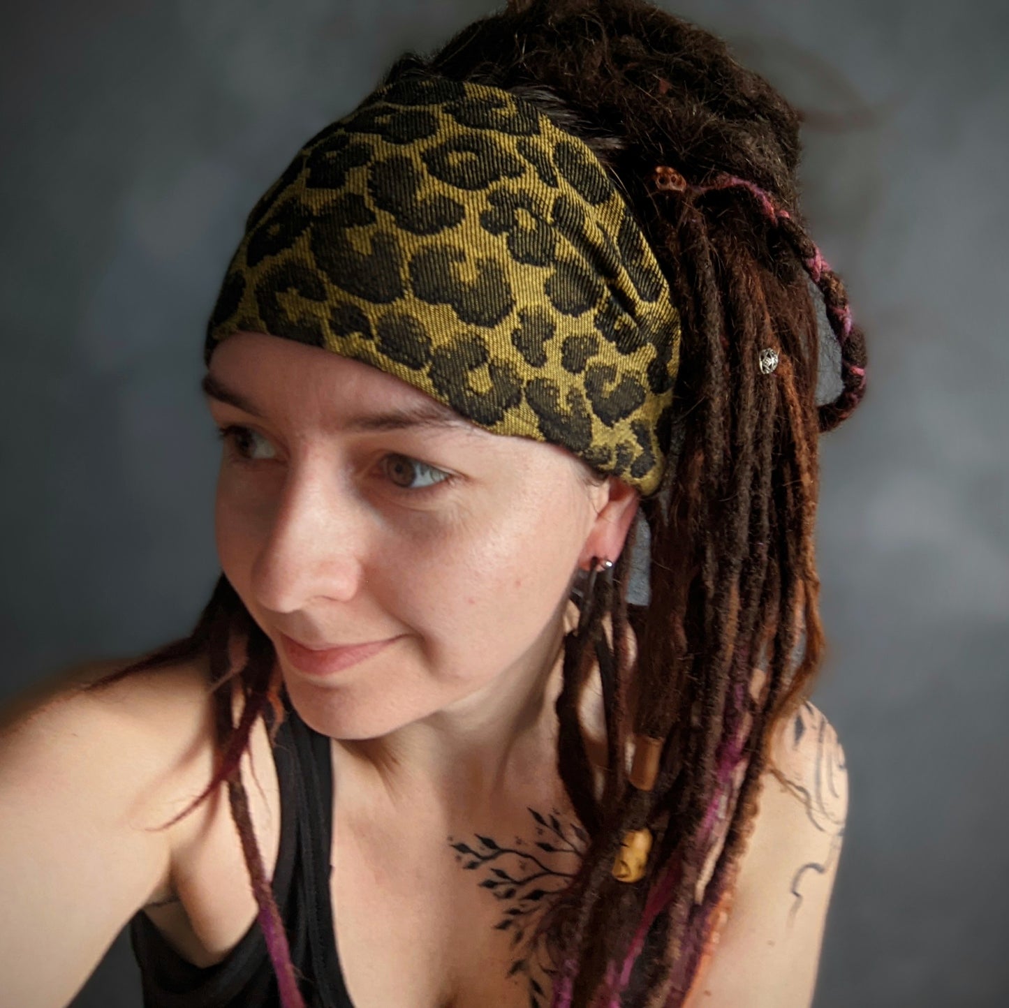 Leopard scarf headband