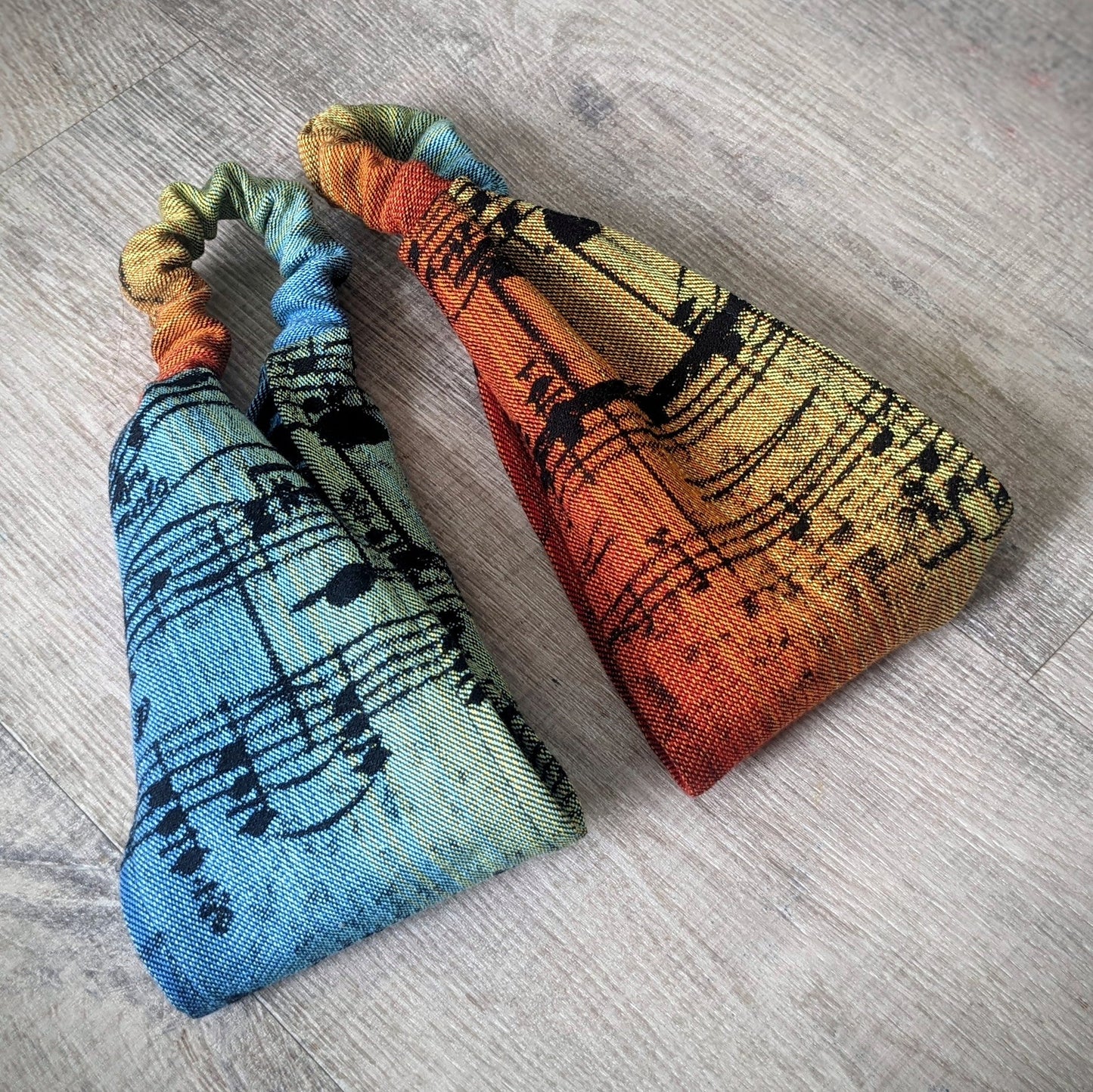Scarf headband Notes rainbow orange