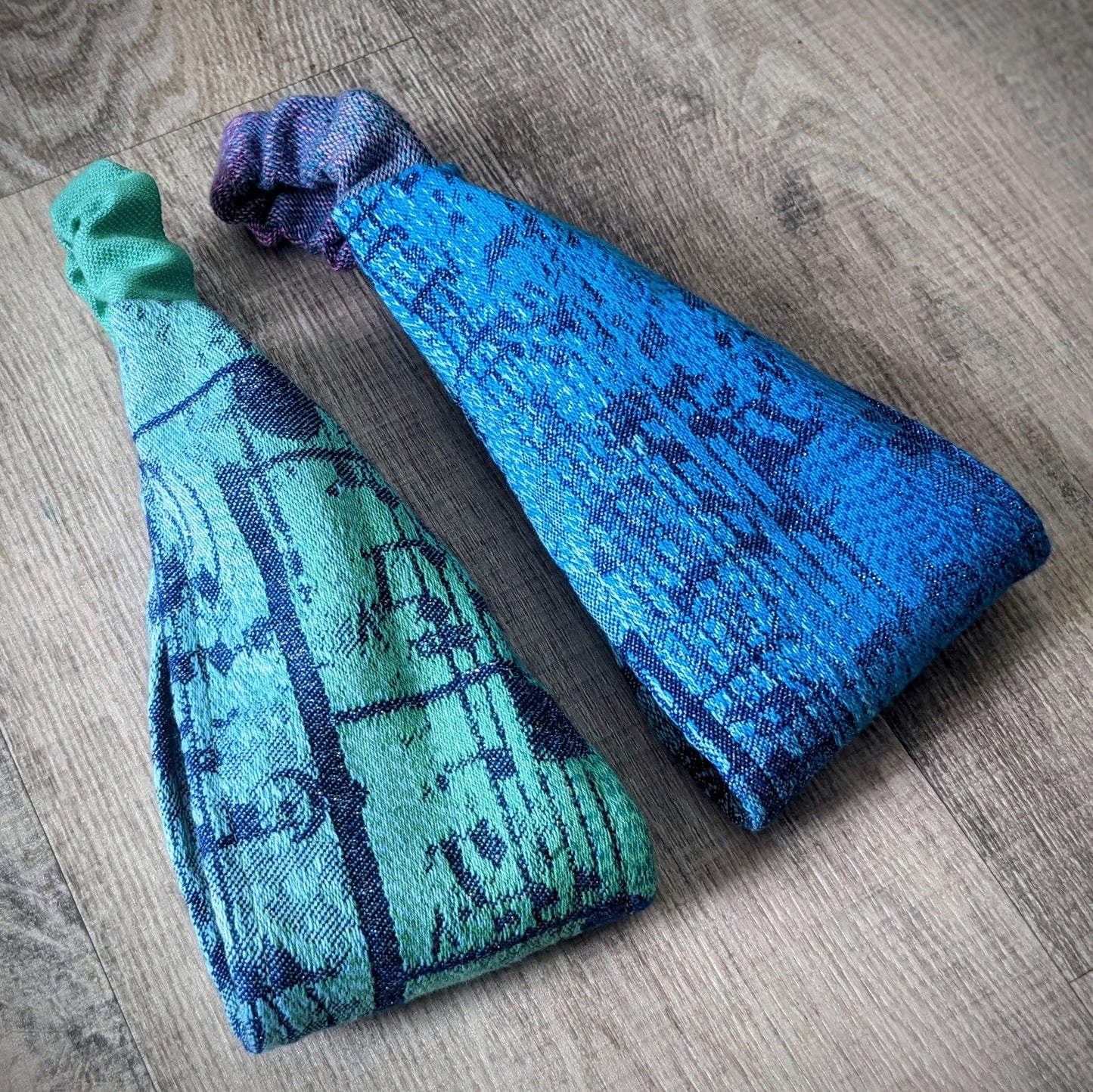 Scarf headband Notes in blue