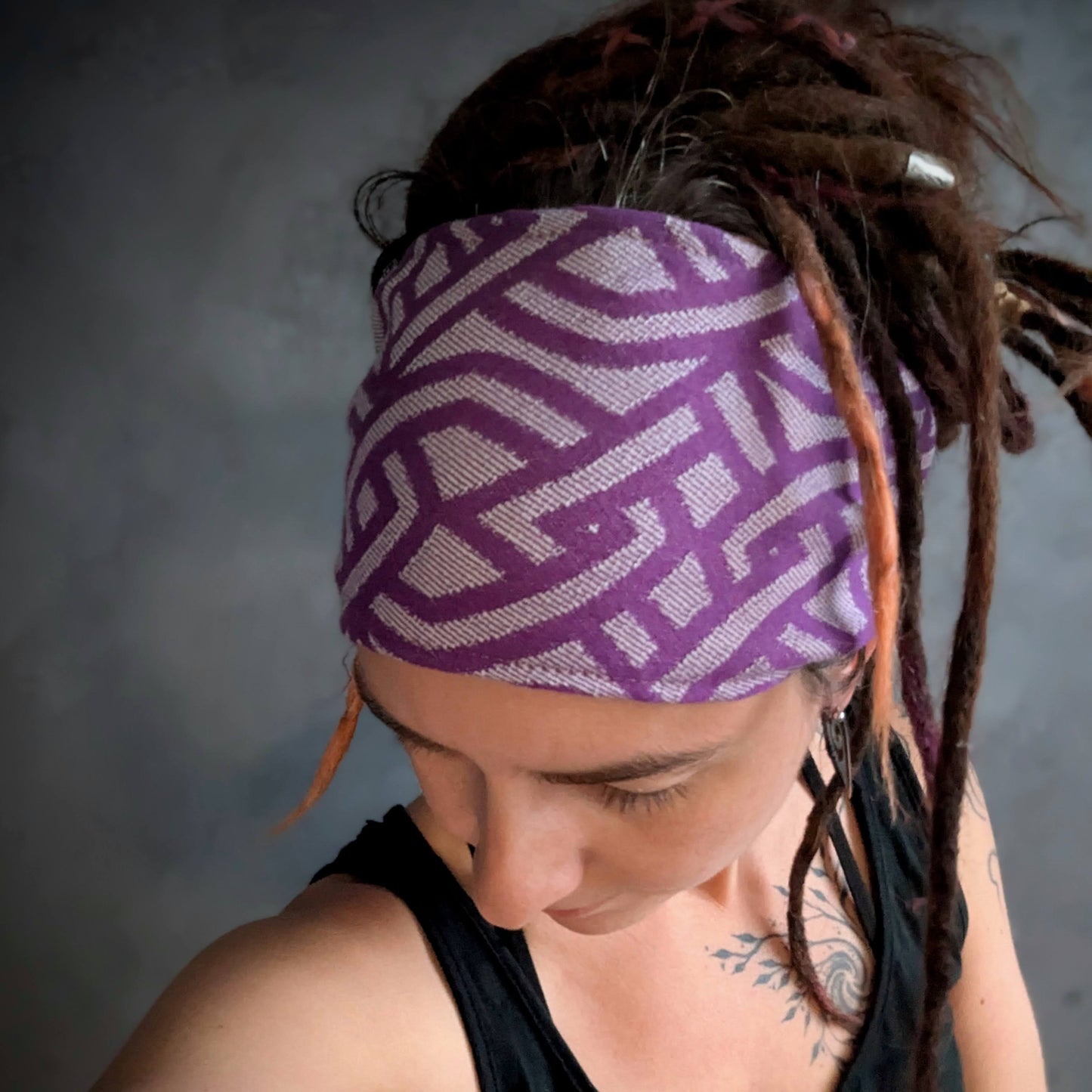 Braid scarf headband purple