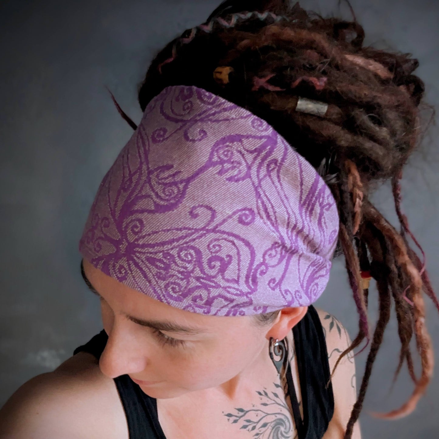 Scarf headband Elvish light lilac