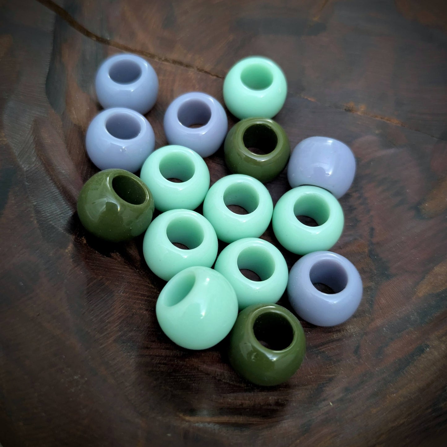 Large plastic dreadlock beads
