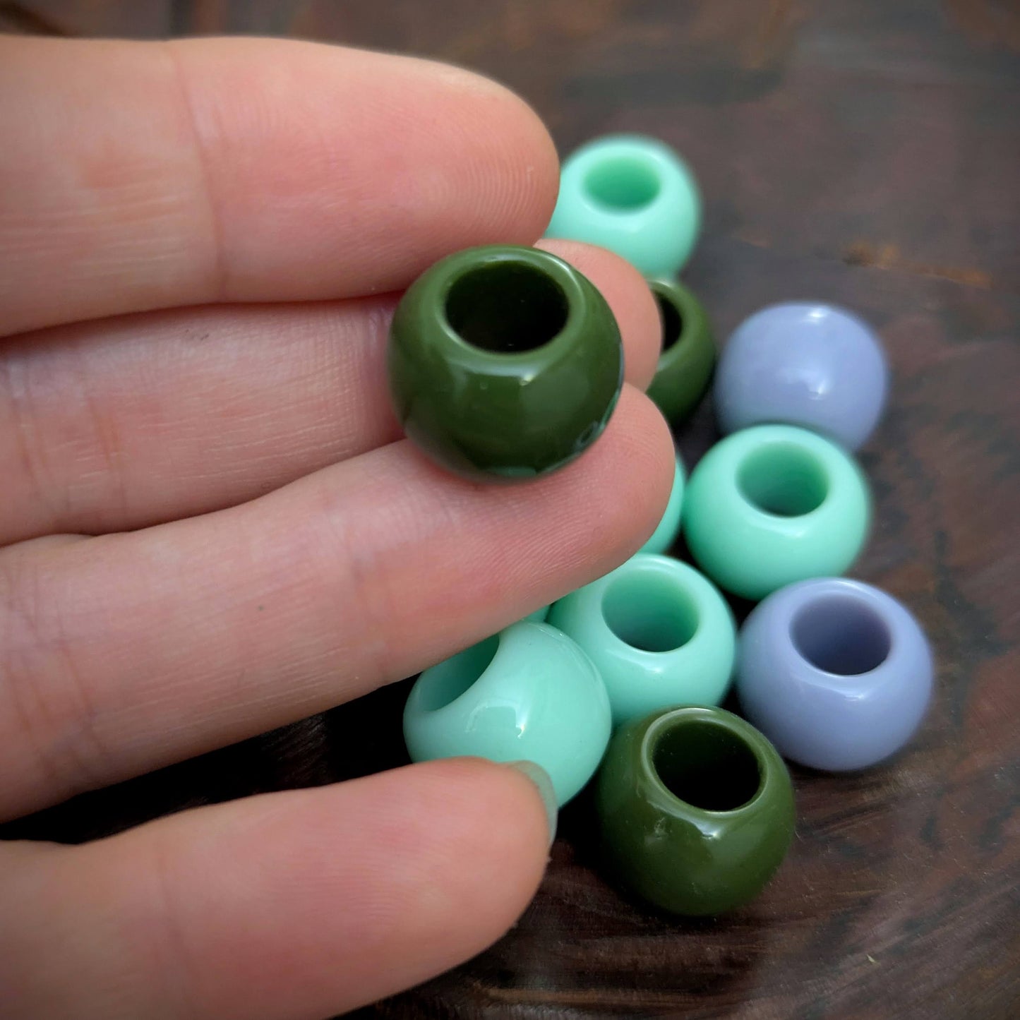 Large plastic dreadlock beads