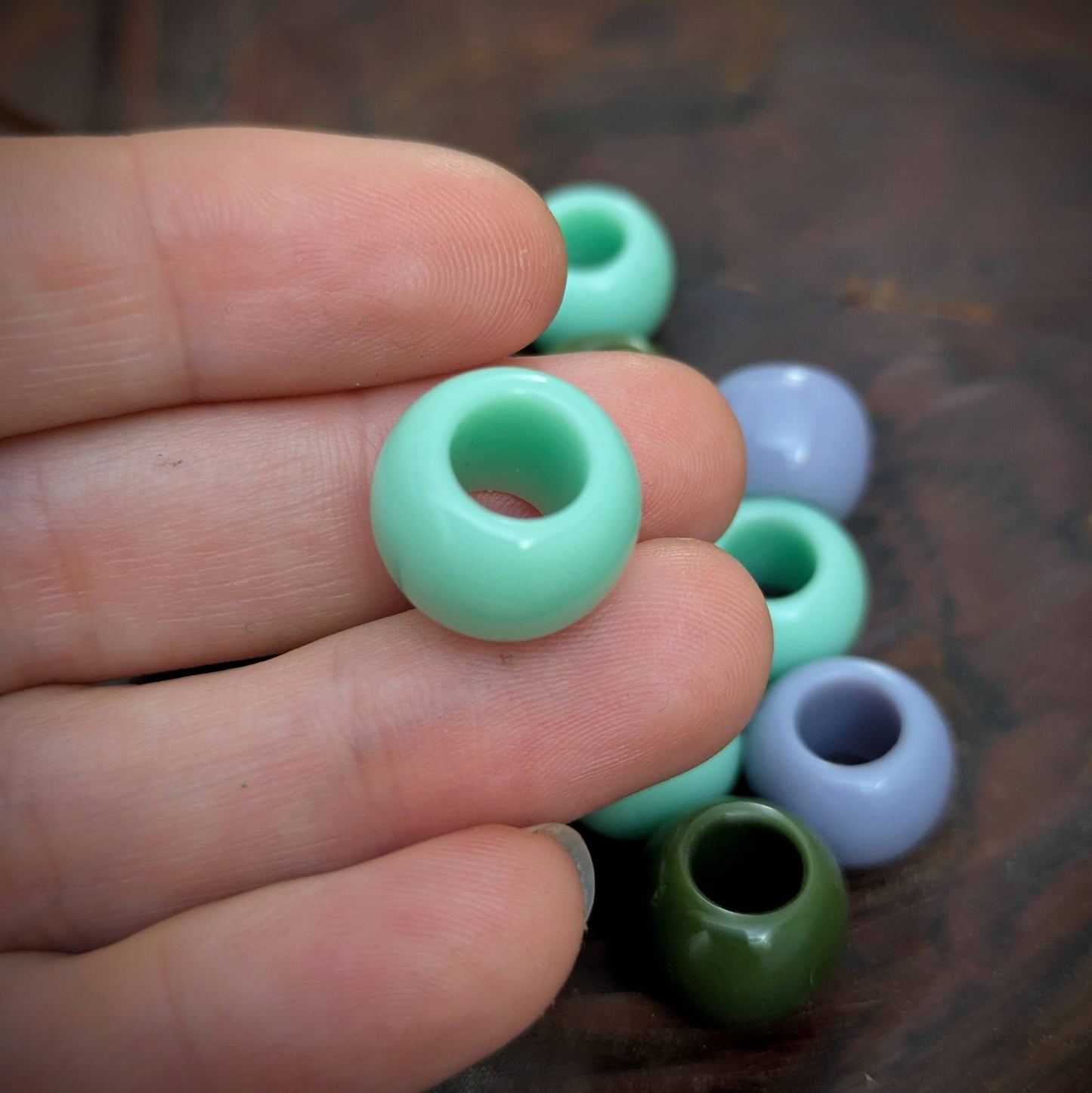 Large plastic dreadlock beads