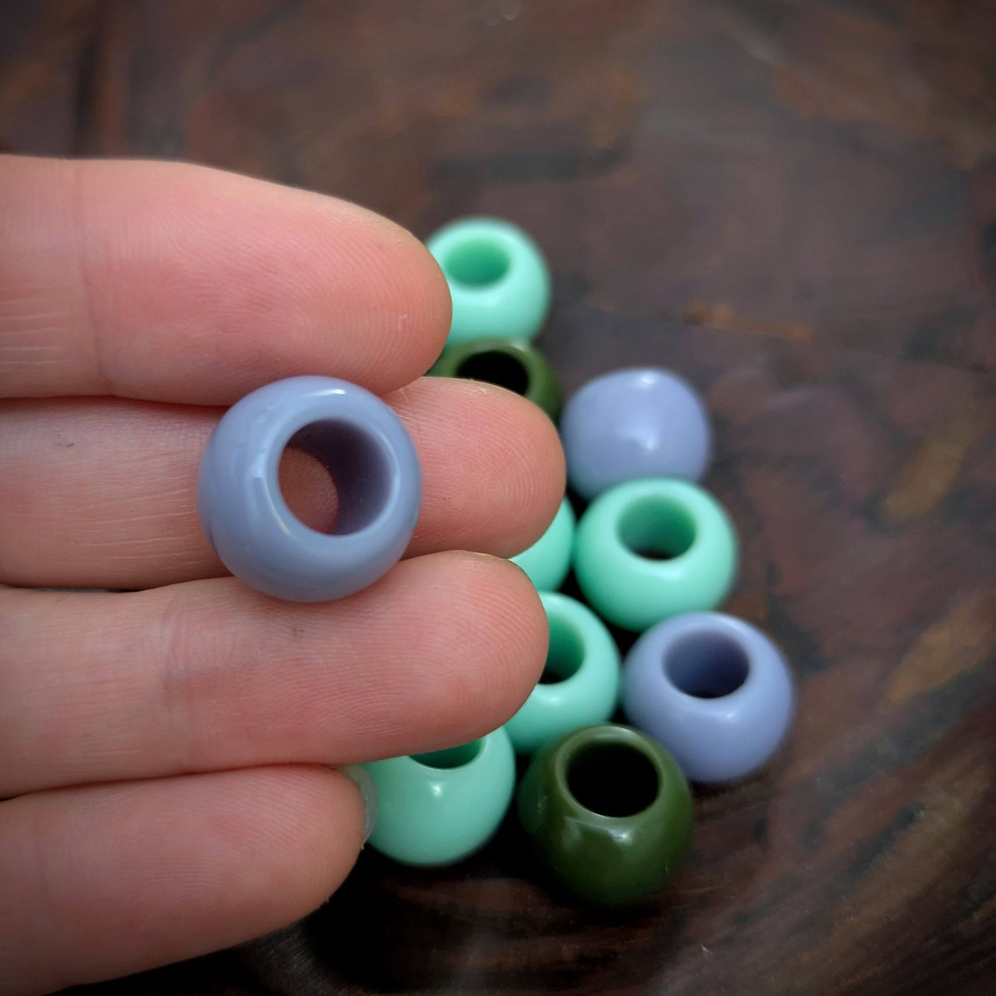 Large plastic dreadlock beads