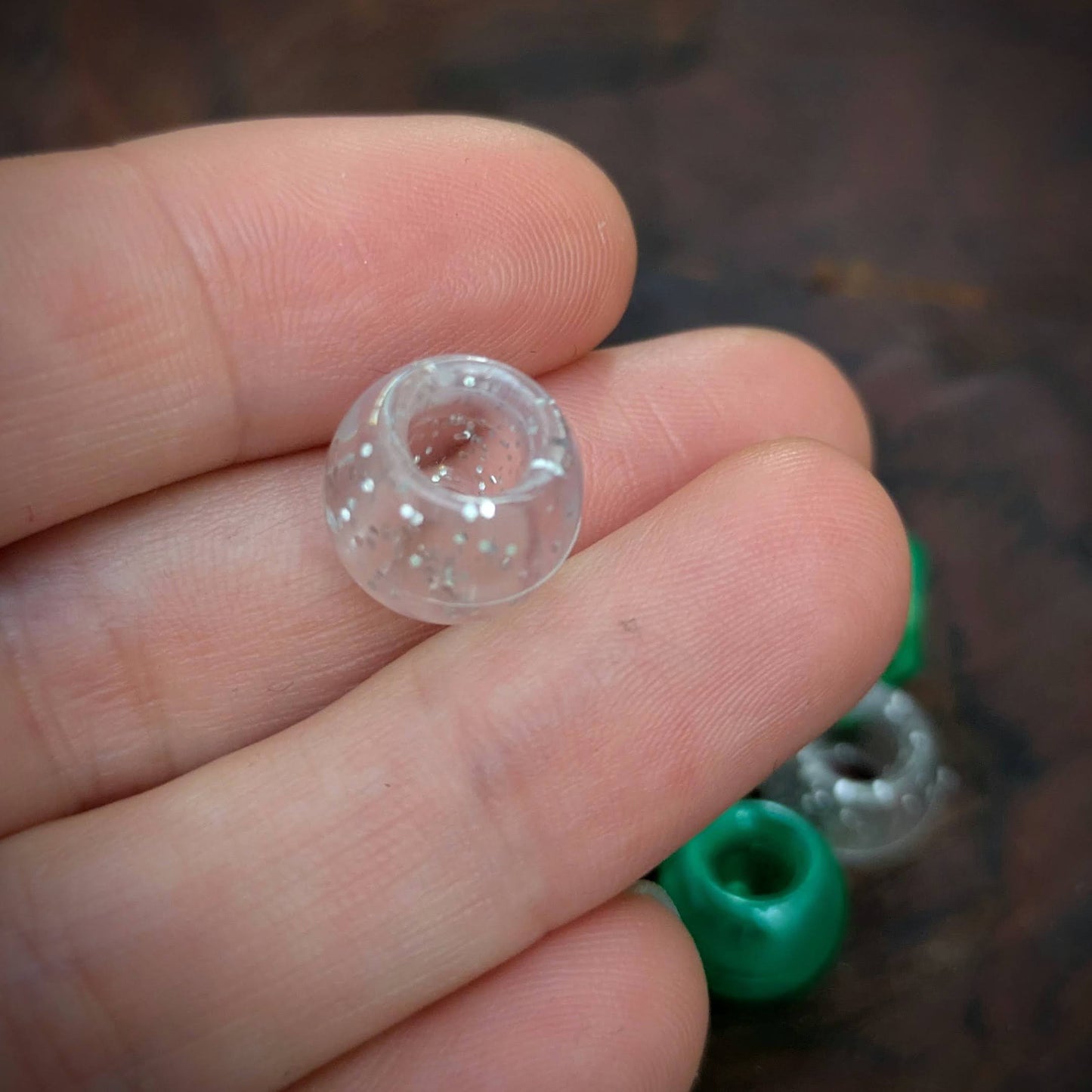 Glitter dreadlock beads