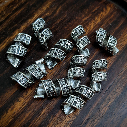 Metal runic spiral beads
