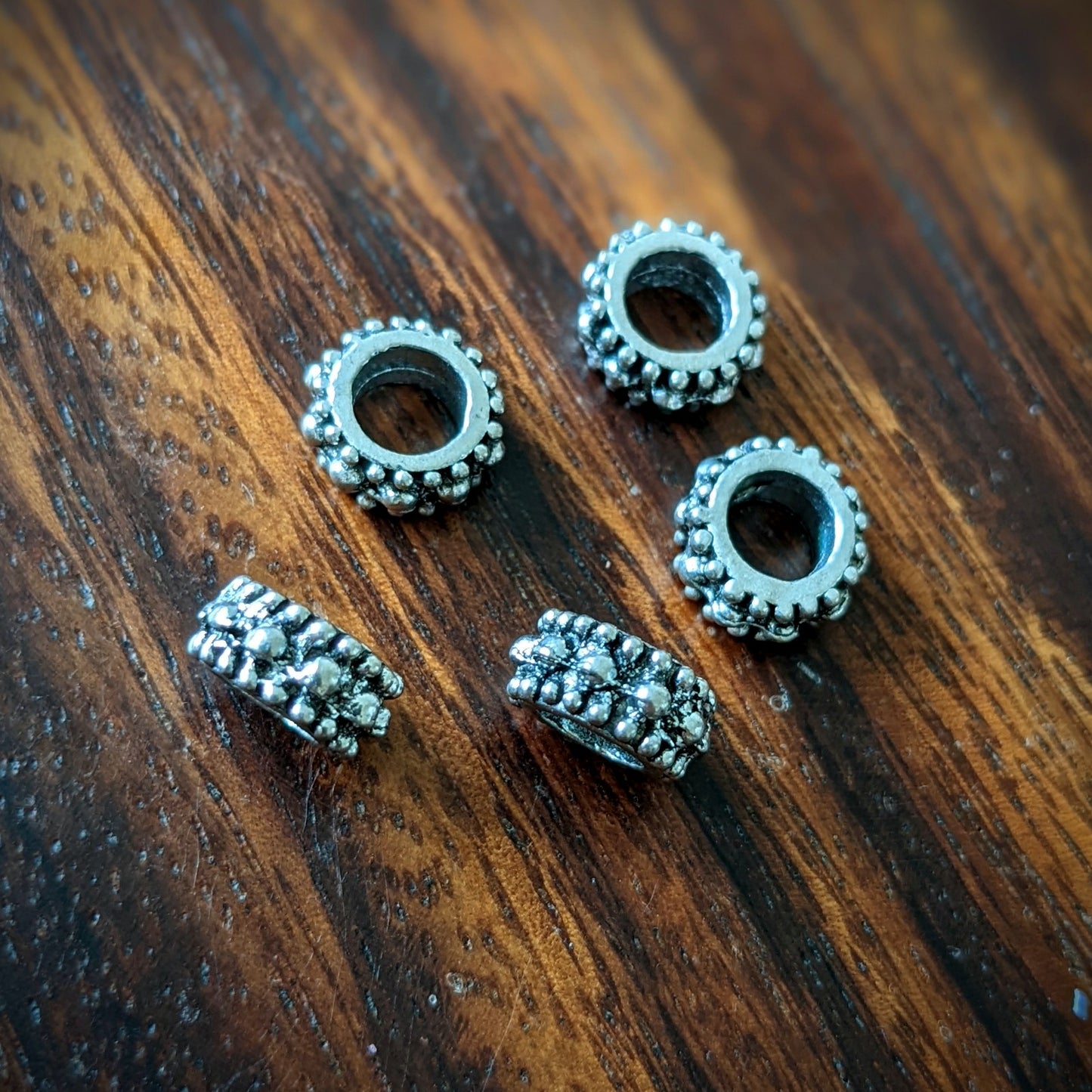 Metal dotted beads