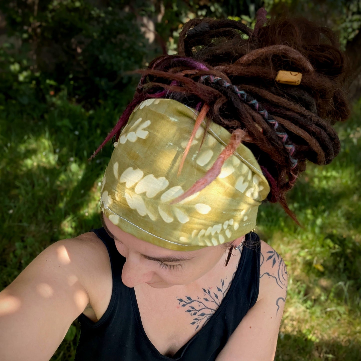Scarf headband small leaves