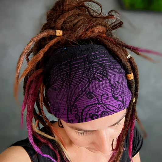 Scarf headband Elvish purple