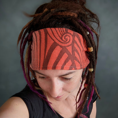 Scarf headband Spiral Light orange