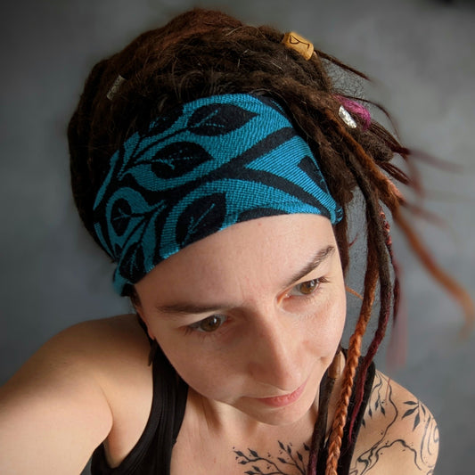 Scarf headband La vita blue (thin)