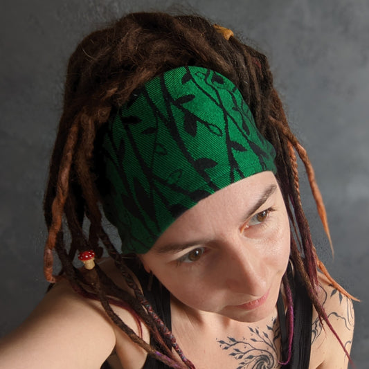 Scarf headband Green leaves