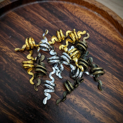 Small metal snake beads