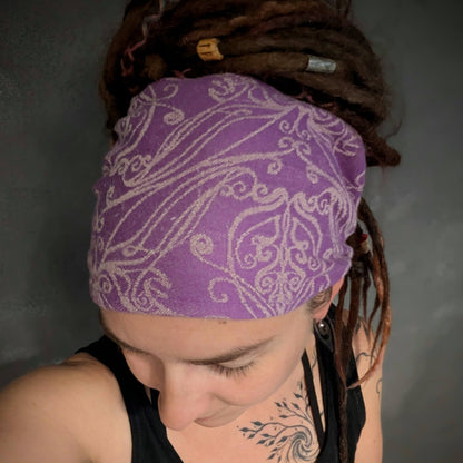 Scarf headband Elvish lilac dark