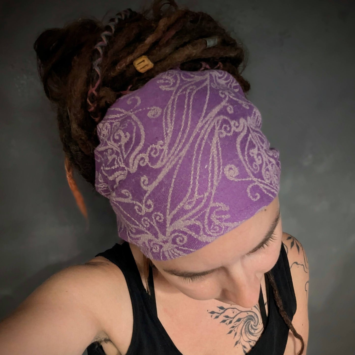 Scarf headband Elvish lilac dark