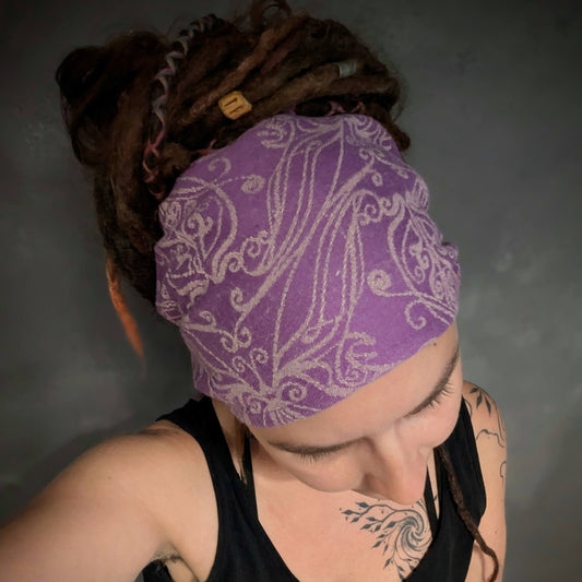 Scarf headband Elvish lilac dark
